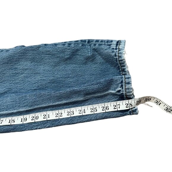 Vintage Y2K Levi’s 501 Blue Denim Distressed Jeans Button Fly Actual 36x28.5 - Picture 15 of 16